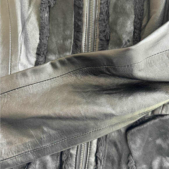 Real Leather and cow fur combined jacket - Picture 6 of 8